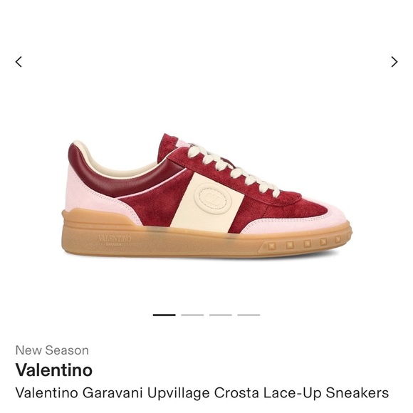 Valentino Garavani Upvillage Crosta Sneakers size 38.5 in maroon and light pink